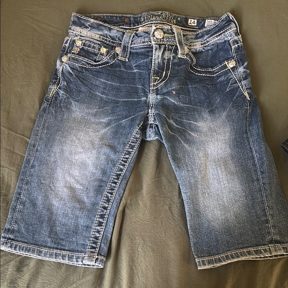 Miss Me Kids Blue Denim Shorts